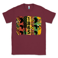 Burgundy juneteenth 1865 brush stroke Classic Tee - HRA Design Shop