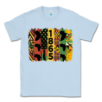 Dusty Blue juneteenth 1865 brush stroke Classic Tee - HRA Design Shop