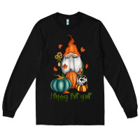 Black happy fall y'all gnome Long Sleeve Tee - RanaPortraitStore