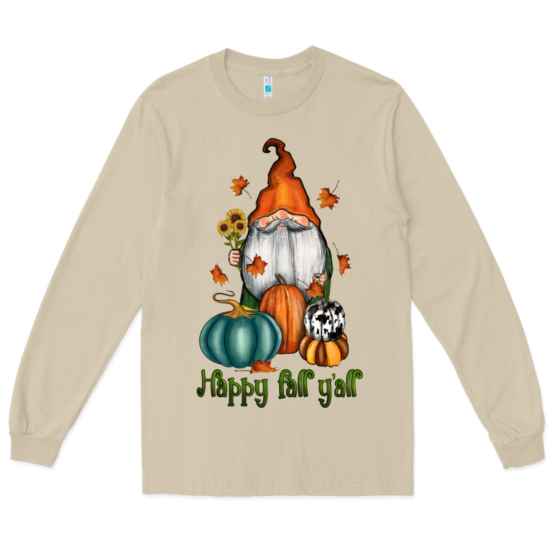 Happy Fall Y'all Gnome Long Sleeve Tee by RanaPortraitStore | Teevron