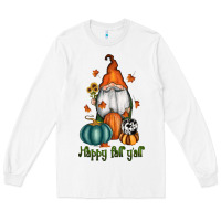 White happy fall y'all gnome Long Sleeve Tee - RanaPortraitStore