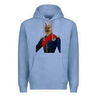 Colony Blue Pet Portraits, Custom Pet Portraits, Renaissance Pet Portraits, Custom Premium Hoodie - RanaPortraitStore