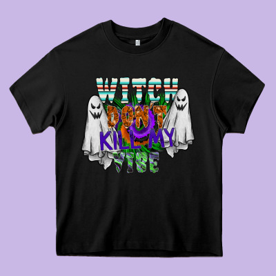Witch Dont Kill My Vibe Heavy Core Tee Designed By Sublimationcraftshop