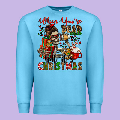 When You're Dead Inside But It's Christmas Premium Sweatshirt Designed By Jasminsmagicworld