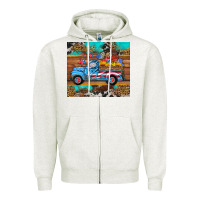 Oatmeal Heather western  american truck sunflowers  mousepad Zipper Hoodie - HRA Design Shop