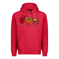 Cardinal peace love firefighter Premium Hoodie - NancyCooperArtShop
