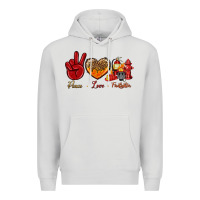 Dove Grey peace love firefighter Premium Hoodie - NancyCooperArtShop