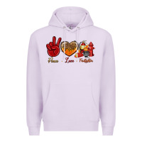 Lilac peace love firefighter Premium Hoodie - NancyCooperArtShop