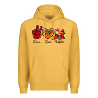 Mustard peace love firefighter Premium Hoodie - NancyCooperArtShop