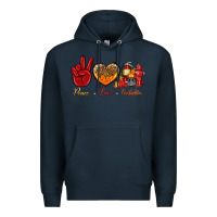 Navy peace love firefighter Premium Hoodie - NancyCooperArtShop