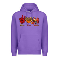 Purple peace love firefighter Premium Hoodie - NancyCooperArtShop