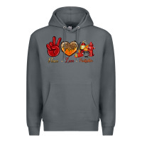 Rock peace love firefighter Premium Hoodie - NancyCooperArtShop