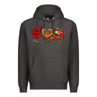 Smoke peace love firefighter Premium Hoodie - NancyCooperArtShop