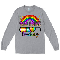 Heather Grey gay pride loading Long Sleeve Tee - Zillion Design Studio