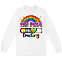 White gay pride loading Long Sleeve Tee - Zillion Design Studio