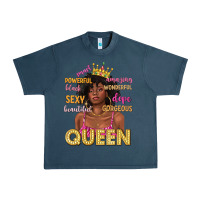 Midnight Navy queen afro woman Urban Heavy Tee - texasbilliewilder