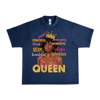 Navy queen afro woman Urban Heavy Tee - texasbilliewilder
