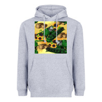 Heather Grey harvester seamless pattern Heavyweight Hoodie - BundleAndBundleShop