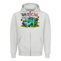 Dove Grey american honey Zipper Hoodie - CowhideDigitalArt
