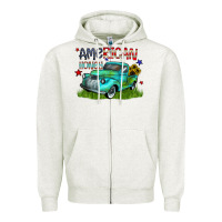Oatmeal Heather american honey Zipper Hoodie - CowhideDigitalArt