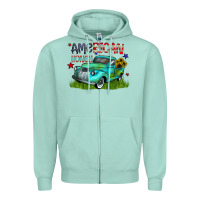 Seafoam american honey Zipper Hoodie - CowhideDigitalArt