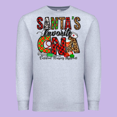 Santa’s Favorite Cna Premium Sweatshirt Designed By Jasminsmagicworld