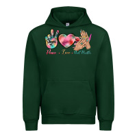 Forest Green Peace Love Nail Hustler Urban Hoodie - BundleAndBundleShop