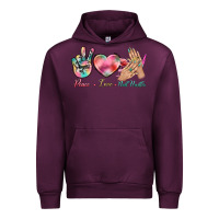 Mauve Wine Peace Love Nail Hustler Urban Hoodie - BundleAndBundleShop