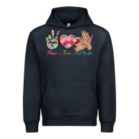 Navy Peace Love Nail Hustler Urban Hoodie - BundleAndBundleShop