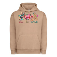 Pigment Burro Peace Love Nail Hustler Urban Hoodie - BundleAndBundleShop