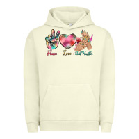 Pigment Pistachio Peace Love Nail Hustler Urban Hoodie - BundleAndBundleShop