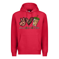 Cardinal peace love coffee Premium Hoodie - NancyCooperArtShop