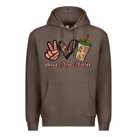 Coffee peace love coffee Premium Hoodie - NancyCooperArtShop