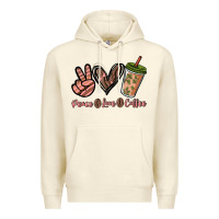 Sandshell peace love coffee Premium Hoodie - NancyCooperArtShop