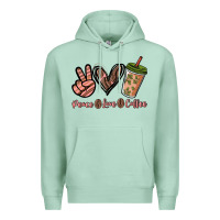 Peace Love Coffee Premium Hoodie | Teevron