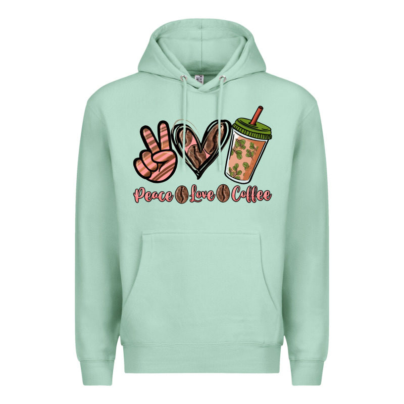 Peace Love Coffee Premium Hoodie by NancyCooperArtShop | Teevron