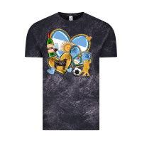 Cloud Black argentina  hearts Vintage Tee - texasbilliewilder