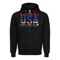 Black land of the free usa Zipper Hoodie - RacoonDesign