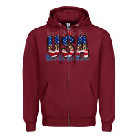 Burgundy land of the free usa Zipper Hoodie - RacoonDesign