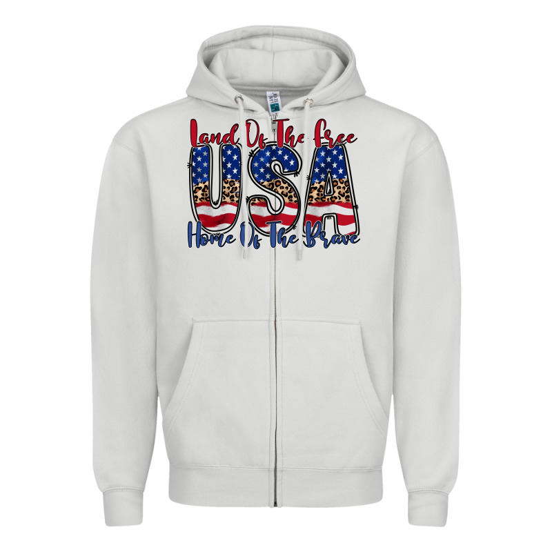 Land Of The Free Usa Zipper Hoodie by RacoonDesign | Teevron
