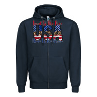 Navy land of the free usa Zipper Hoodie - RacoonDesign