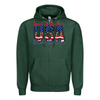 Sports Green land of the free usa Zipper Hoodie - RacoonDesign