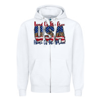 White land of the free usa Zipper Hoodie - RacoonDesign