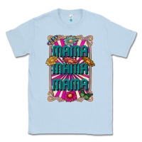 Dusty Blue mama mama mama Classic Tee - CowhideDigitalArt