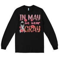 Black In May We Wear Gray Long Sleeve Tee - texasbilliewilder