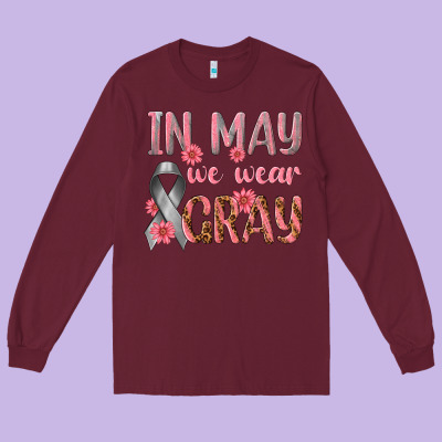 In May We Wear Gray Long Sleeve Tee Designed By Texasbilliewilder