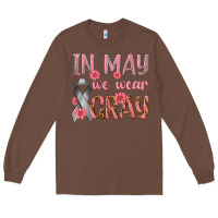 Chestnut In May We Wear Gray Long Sleeve Tee - texasbilliewilder