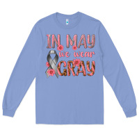 Colony Blue In May We Wear Gray Long Sleeve Tee - texasbilliewilder