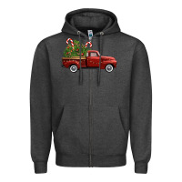 Charcoal Heather christmas trees truck Zipper Hoodie - FaDigitalArtStudio