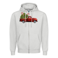 Dove Grey christmas trees truck Zipper Hoodie - FaDigitalArtStudio